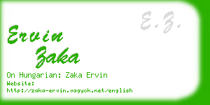 ervin zaka business card